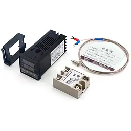 Контролер температури + твердотільне реле REX-C100FK07-V*AN+SSR-40DA+M6