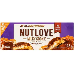 Печенье Allnutrition Nutlove Milky Cookie с карамелью и арахисом в молочном шоколаде 128 г (943249)