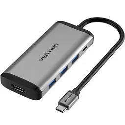 USB-хаб Vention Type-C для HDMI/USB3 0x3/PD Converter 0. 15M сірий Metal Type (CNBHB) CNBHB