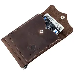 Шкіряний затиск для купюр GRANDE PELLE 8х11х1 см acs0014773 - мініатюра 3