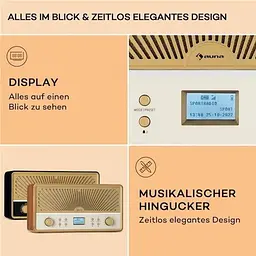 Акустична ретро стереосистема Auna Glastonbury Go Digital Radio Stereo Battery (10041151) - мініатюра 6