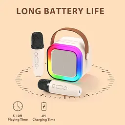 Портативний Bluetooth-динамік Fede Machines караоке з 2 бездротовими мікрофонами - мініатюра 3
