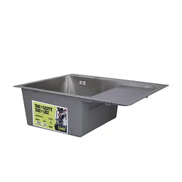 Кухонна мийка інтегрована Lidz Handmade H6350R крило праворуч (LDH6350BRUR45587) Brushed Steel 3,0/1,0 мм, Нержавіюча сталь - мініатюра 3