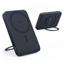 Зовнішній акумулятор Baseus PicoGo Qi2 Magnetic Power Bank with Rotatable Stand 5000mAh 20W Cosmic Black (with Simply Series Charging Cable Type-C (P10076802123-00) - мініатюра 3