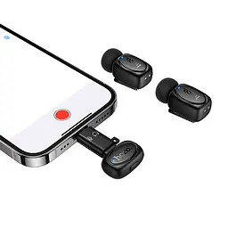 Бездротова мікрофонна система HOCO L19 Graceful wireless microphone(iP/Type-C) Black (6942007655477) - мініатюра 5