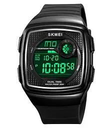 Годинник чоловічий наручний спортивний Skmei 2208 (Чорний з чорним) - мініатюра 4