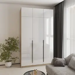 Шафа 3-дверна з антресоллю MebelStar Оскар Gloss BL-B, 4 додаткові полиці 150x52x260 см Дуб сонома/Білий (MBS-5499)