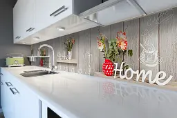 Кухонний фартух Happy Pocket Home вінілова наклейка ПВХ дошки квіти затишок Текстура Сірий 60х300 см Z180894