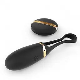 Виброяйцо Dorcel Secret Delight Gold с пультом ДУ, турборежимом и голосовым управлением, 7х3.2 см чёрный