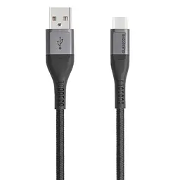 Кабель BRAID2 USB - Type-C 3A 1m (GB-AC13BK) Чорний - мініатюра 2
