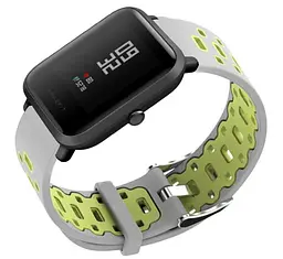 Спортивний ремінець Primo Perfor Classic для годинника Xiaomi Huami Amazfit Bip/Amazfit GTS Grey Green - мініатюра 2