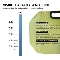 Портативна Міні-складна Сумка Для Води 8л Для Кемпінгу water bag - мініатюра 4