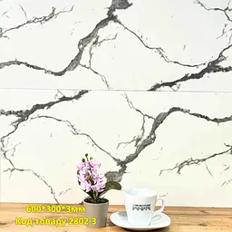 Самоклеюча плитка мармур Loft Expert Аляска 600*300*3 мм - мініатюра 2