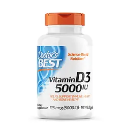 Вітаміни та мінерали Doctor's Best Vitamin D3 5000 IU, 360 капсул
