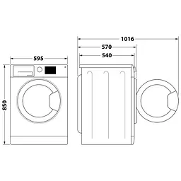 Прально-сушильна машина Whirlpool фронтальна , 8(6)кг, 1400, A, 60см, дисплей, пара, інвертор, білий (FFWDB864349BVUA) - мініатюра 9