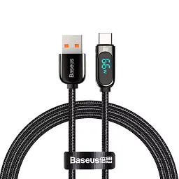 Кабель Baseus Display Fast Charging Cable USB to Type-C 66W 2m CASX020101 Black