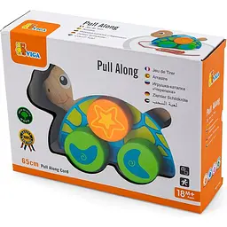 Дерев'яна каталка Viga Toys Черепаха (50080) - мініатюра 3