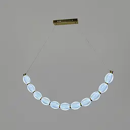 Дугова Led люстра з 11 прозорими рельєфними кульками у корпусі 90 см | Line F | Арт. MJ344-900L AB+CL - мініатюра 5