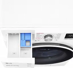 Прально-сушильна машина LG F4V5TG0W, 8кг (5кг), 1400, A, Пар, глибина 56см, Дисплей, Інвертор, Білий (F4V5TG0W) - мініатюра 12