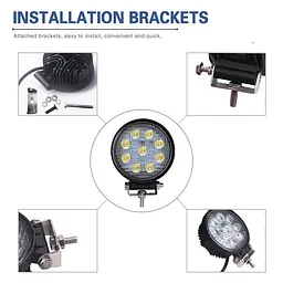 Додаткова LED фара Ø 147x150x73 mm 27W (3W x 9) 10-30V Далекий Spot 1 шт. (2701) - мініатюра 7