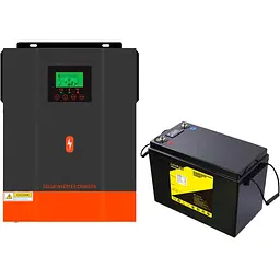 Сонячний інвертор PowMr POW-HVM3.2H-24V-N + АКБ LiitoKala LiFePO4 2400Wh гібридний [126397]