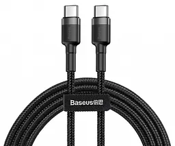 Кабель Baseus cafule Cable PD2.0 60W Type-c/Type-c (20v-3a) 2M сірий+чорний (CATKLF-HG1) - мініатюра 2