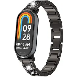 Ремінець DK CDK для Xiaomi Mi Smart Band 9 Metal Band Fitlink Diamond (016444) (black) - мініатюра 4