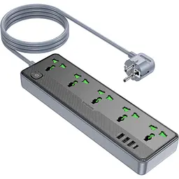 Мережевий фільтр Borofone BAC4A Lord 5 socket Black/Gray (1C3A) EU [118746] - мініатюра 2