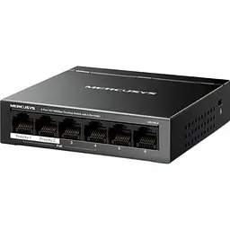 Комутатор MS106LP, Black, LAN 10/100/1000Mb, 4 порти PoE+ Mercusys teh0028257 - мініатюра 2