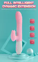 Вібратор Silicone Vibrator USB 7 Function and Thrusting Function / Heating Pink - мініатюра 10