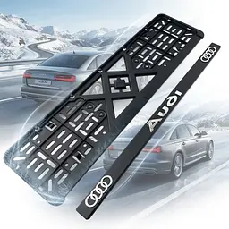 Рамка номера для Audi 3D напис хромований / Поліпропілен гнучкий морозостійкий - мініатюра 2