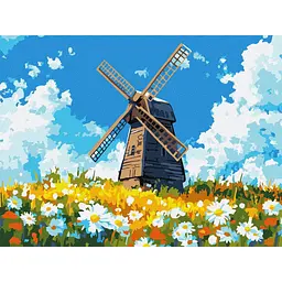 Картина за номерами Млин посеред поля KHO6399, 30x40 см