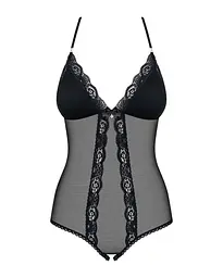 Сітчасте боді з відкритими сідницями Obsessive 841-TED-1 teddy чорний S/M - мініатюра 5