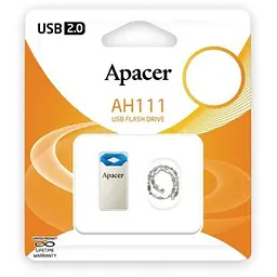 USB флеш-накопичувач Apacer AH111 64GB Blue (AP64GAH111U-1) - мініатюра 5