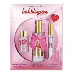 Набір (масажна олія, масажний гель, блиск для губ) Bijoux Indiscrets Bubblegum