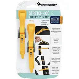 Набір стяжок Sea To Summit Stretch-loc 12 12mmx300mm 2 Pack Yellow (1033-STS ASLSTRP12X300YW)