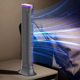 Настільний вентилятор F3 Tower Fan 3 speeds with battery 1200 mAh Purple - мініатюра 2