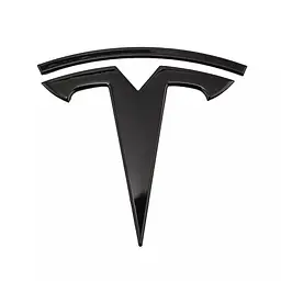 Емблема Tesla Чорна 77 мм Пластик на скотче (Завод) - мініатюра 2
