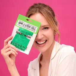 Маска тканинна Biovene Apple Stem Cell Wrinkle-support Glam Sheet Mask With Cucumber And Hyaluronic Acid 20 мл - мініатюра 2