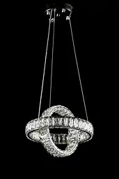 Компактна хромована світлодіодна люстра Splendid Ray LD8886/300/2B LED (CH), 30 см з двома кришталевими кільцями - мініатюра 2