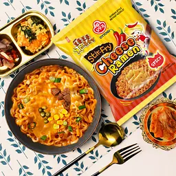 Локшина рамен Ottogi Stir-Fry Cheese Ramen Spicy 130 г - мініатюра 2