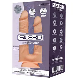 Фалоімітатор подвійний з вібрацією SilexD Double Gusto Flesh Motor (Model 1 Size 8 & 7) - мініатюра 3