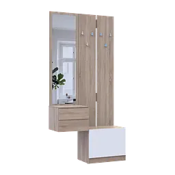 Передпокій Doros Сола 2+3 Doros Дуб Сонома/Білий ДСП / дзеркало 105х40х215 (42005148) - мініатюра 6