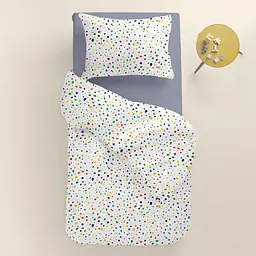 Дитяча постільна білизна в ліжечко DOTS CS6, зелений (ColorBlotsV6-6662_Steel56_140) - мініатюра 2