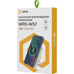 Павербанк ATRIA Magnetic White 10 000 mAh / 15 Вт (WPD-W57) - мініатюра 10