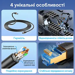 Промисловий патч-корд Ethernet Vention 0,5 м мережевий кабель RJ45 штекер на RJ45 штекер Cat6A до 10 Гбіт/с для рухомих кабельних ланцюгів водостійкий і маслостійкий SFTP з подвійним екрануванням понад 20 млн циклів у кабельному ланцюгу 500 МГц чорний (IBTBD) - мініатюра 13