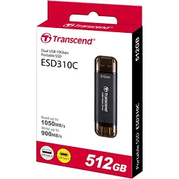 Зовнішній SSD накопичувач Transcend ESD310C 512GB Black (TS512GESD310C) [131750] - мініатюра 4