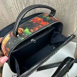 Сумка жіноча маленька через плече модна з квітковим принтом жовті квіти - мініатюра 9