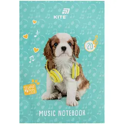 Нотний зошит А4 20арк. Studio Pets №SP26-404/Kite/