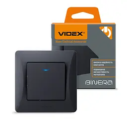 Вимикач Videx BINERA 1кл з підсвічуванням чорний графіт (VF-BNSW1L-BG) - мініатюра 4